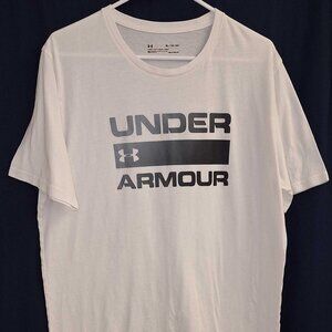 Under Armour Men’s XL White HeatGear Short Sleeve T-Shirt Loose Fit